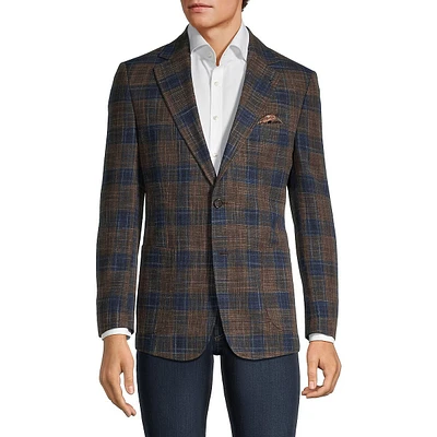 Modern Classic-Fit Plaid Sport Coat