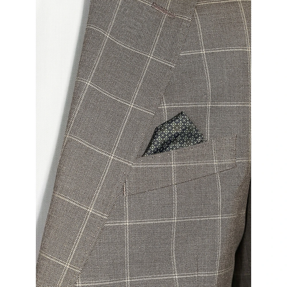 Modern-Classic Fit Twill Plaid Suit Jacket