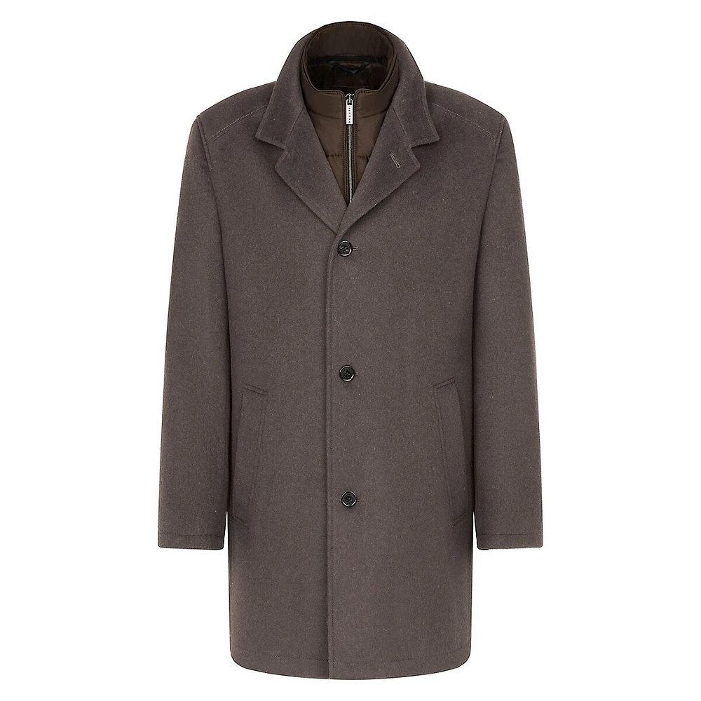 Wool-Blend Gilet Car Coat