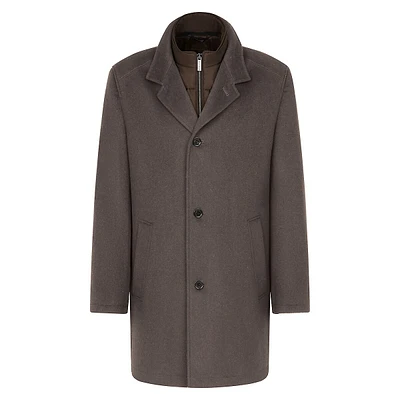 Wool-Blend Gilet Car Coat