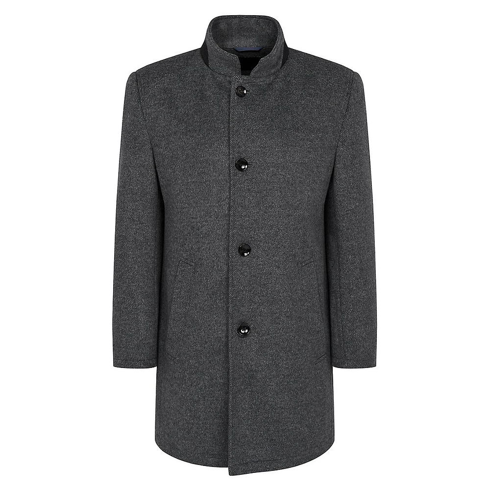 Wool-Blend Car Coat