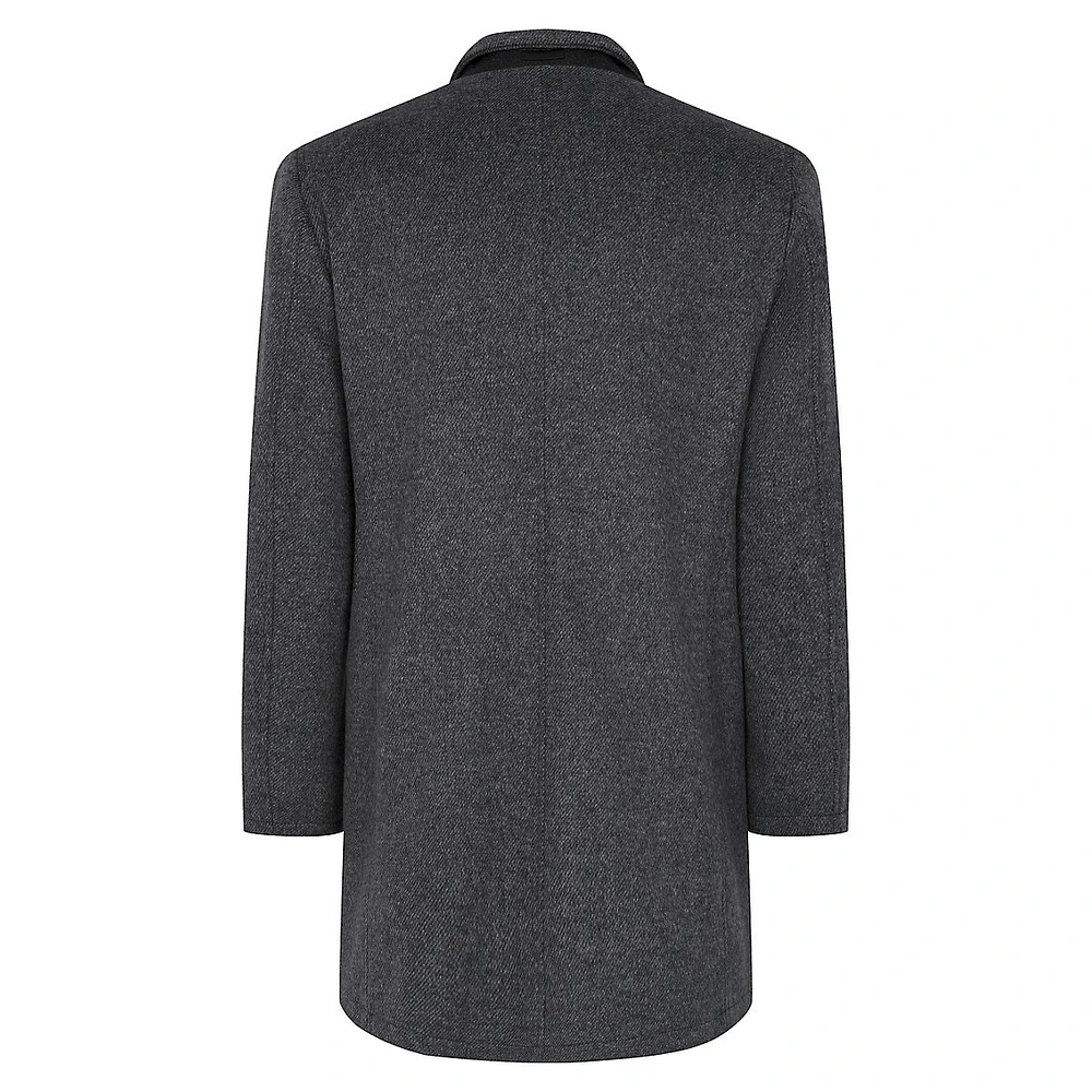 Wool-Blend Car Coat