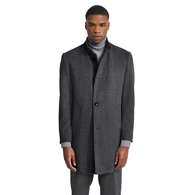 Wool-Blend Car Coat