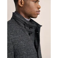 Wool-Blend Car Coat With Zip-Out Bib