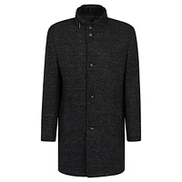 Wool-Blend Car Coat With Zip-Out Bib