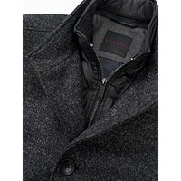 Wool-Blend Car Coat With Zip-Out Bib