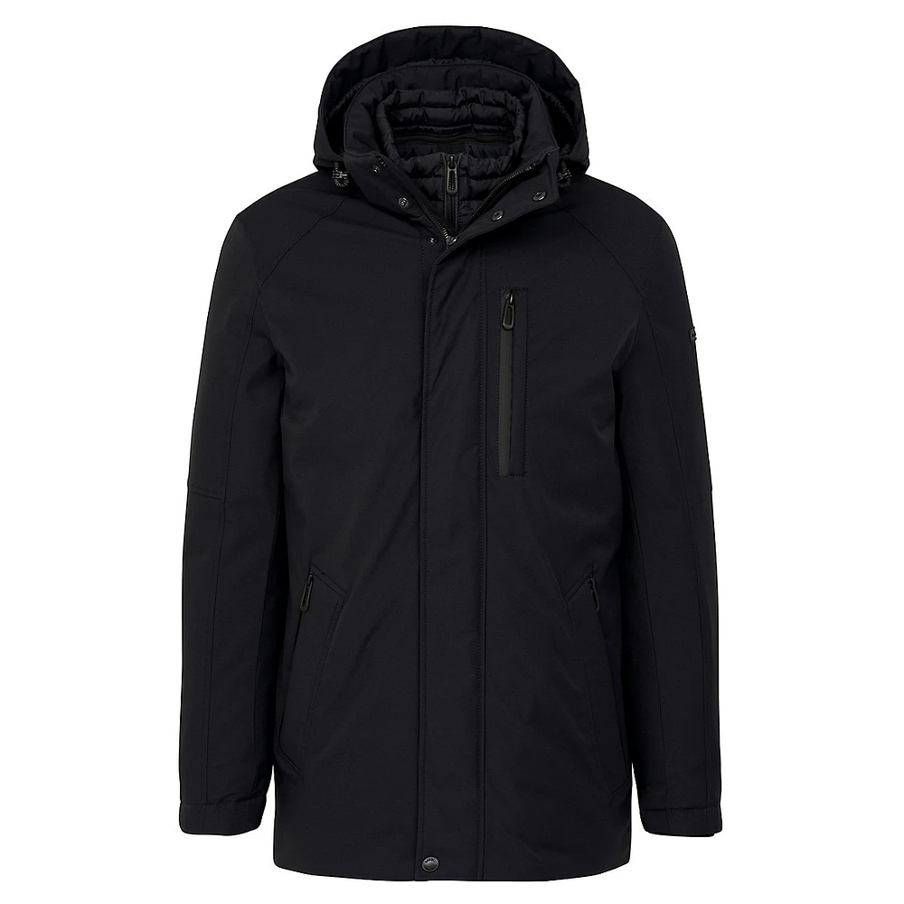 Water-Repellent Gilet Parka With Detachable Hood