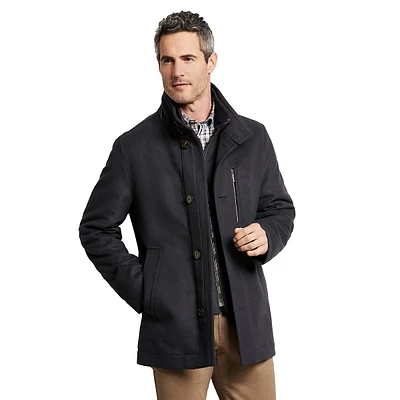 Windproof Wool-Blend Car Coat