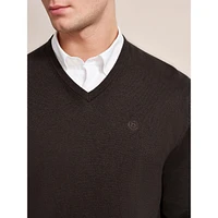 Cotton-Cashmere V-Neck Sweater