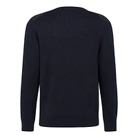 Lattice-Knit Crewneck Sweater