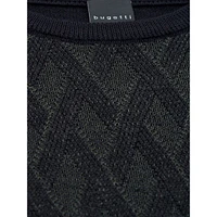 Lattice-Knit Crewneck Sweater