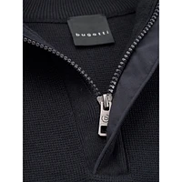 Mockneck Quarter-Zip Epaulette Sweater