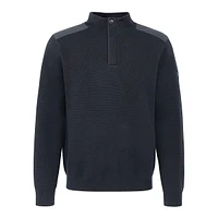 Mockneck Quarter-Zip Epaulette Sweater