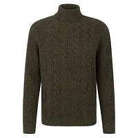 Wool-Blend Twist-Cable Turtleneck Sweater