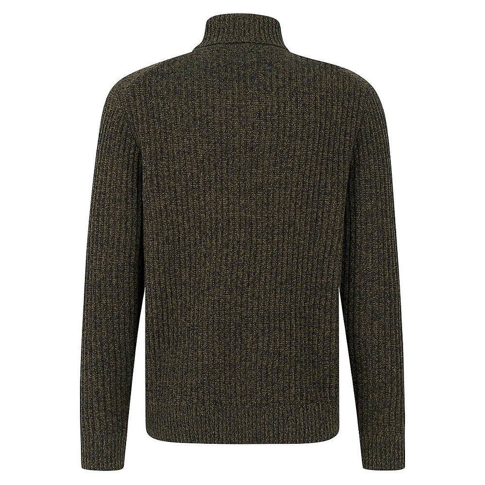 Wool-Blend Twist-Cable Turtleneck Sweater