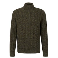 Wool-Blend Twist-Cable Turtleneck Sweater