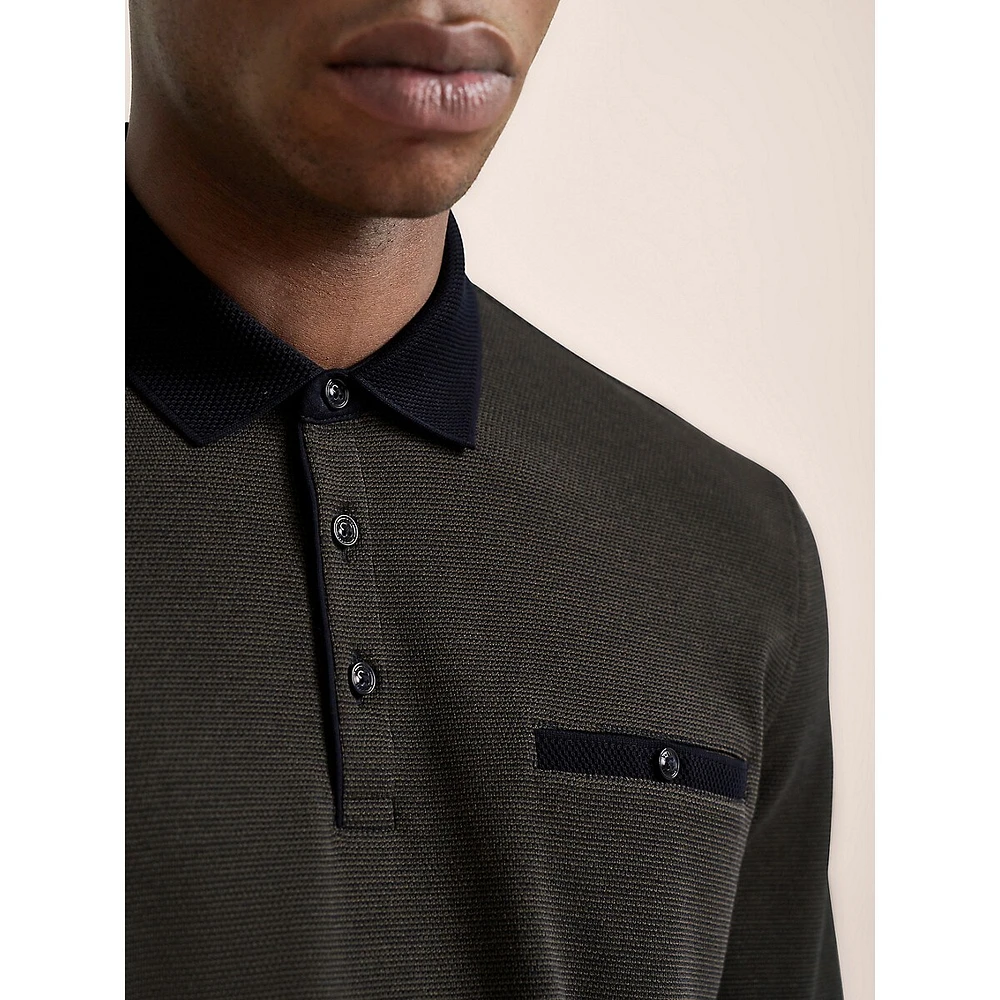 Long-Sleeve Pocket Polo Shirt