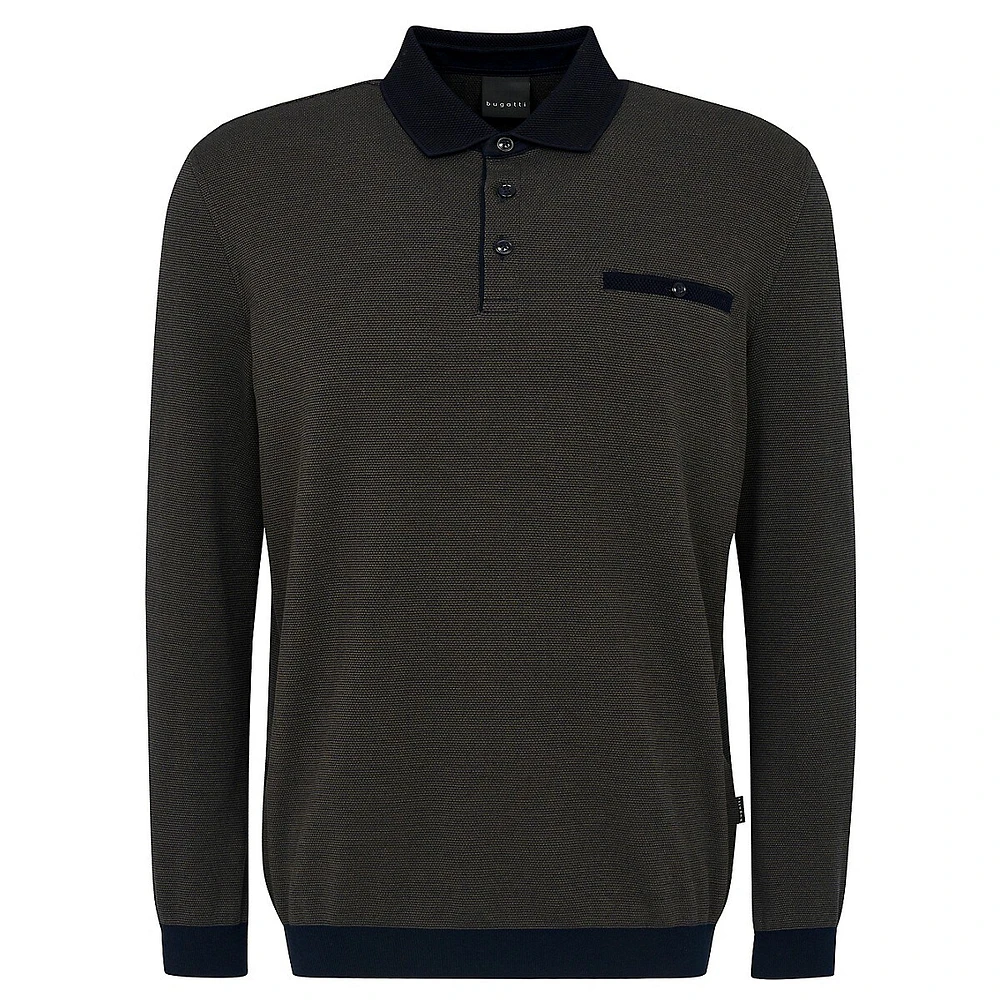 Long-Sleeve Pocket Polo Shirt