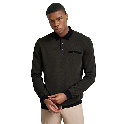 Long-Sleeve Pocket Polo Shirt