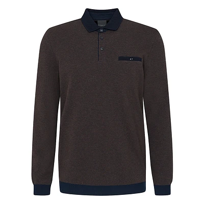 Long-Sleeve Pocket Polo Sweater