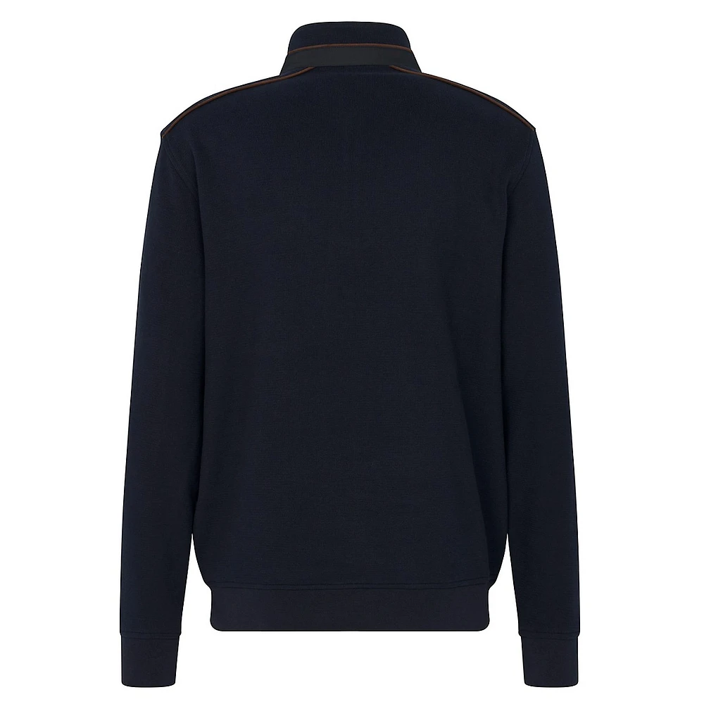 Mockneck Quarter-Zip Contrast Pocket Sweater