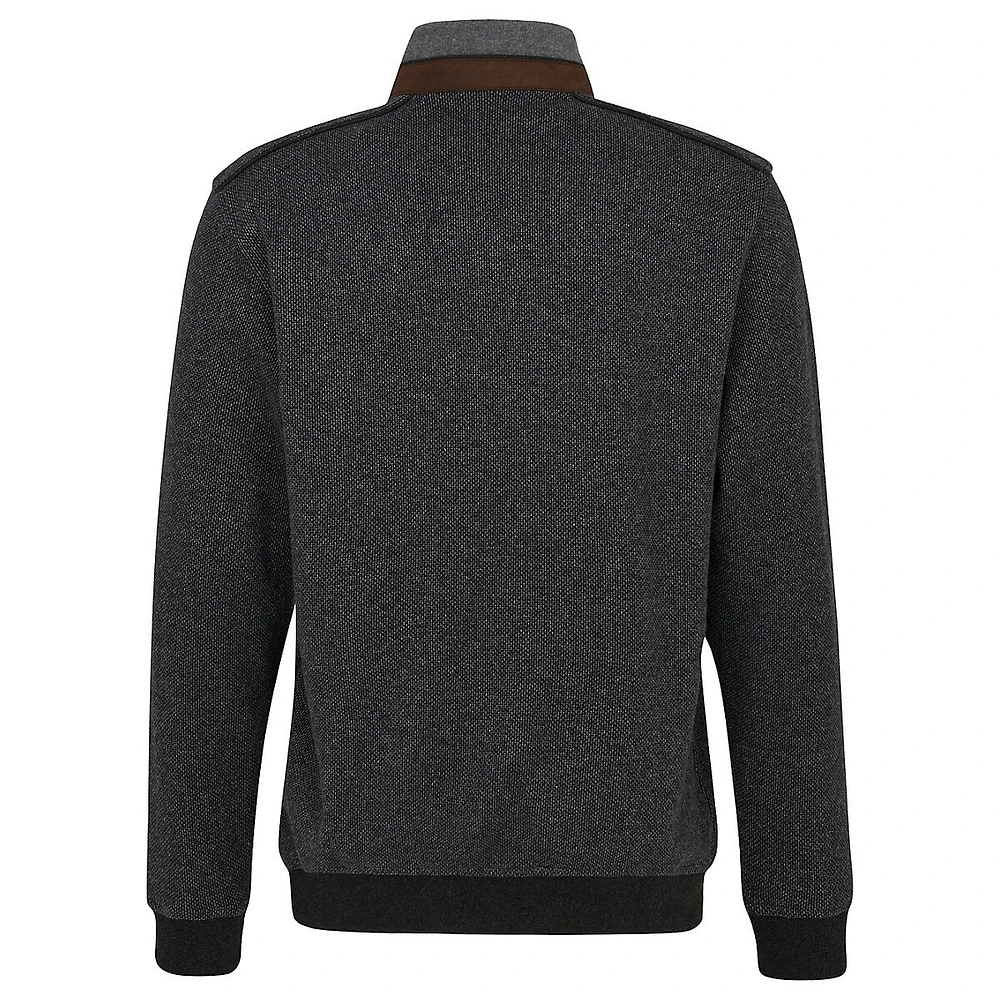 Sweatshirt-Knit Quarter-Zip Sweater