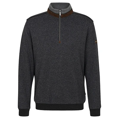 Sweatshirt-Knit Quarter-Zip Sweater