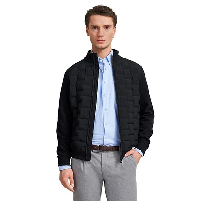 Full-Zip Quilted Sweatshirt Jacket