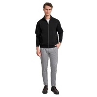 Modern-Fit Contrast-Zip Sweater Jacket