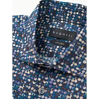 Printed Stretch-Poplin Kent Shirt