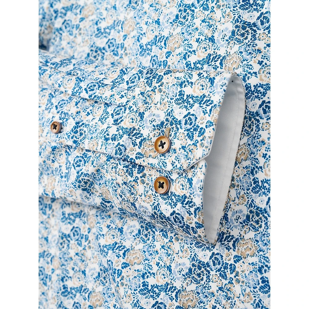 Slim-Fit Easy-Care Floral Shirt