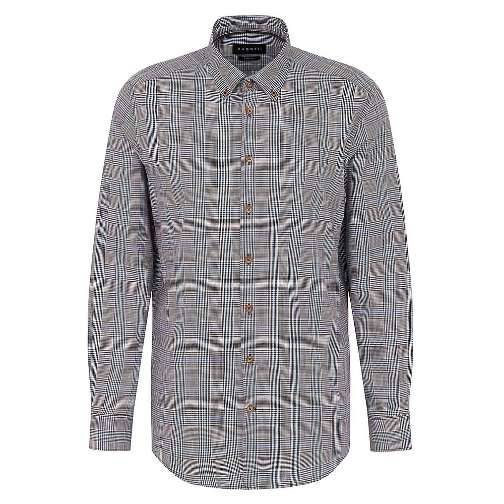 Modern-Fit Plaid Easy-Care Shirt