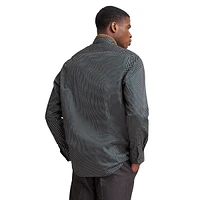 Modern-Fit Geo-Print Satin Easy-Care Shirt