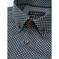 Modern-Fit Geo-Print Satin Easy-Care Shirt