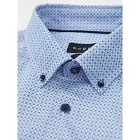 Slim-Fit Easy-Care Retro-Geo Print Shirt