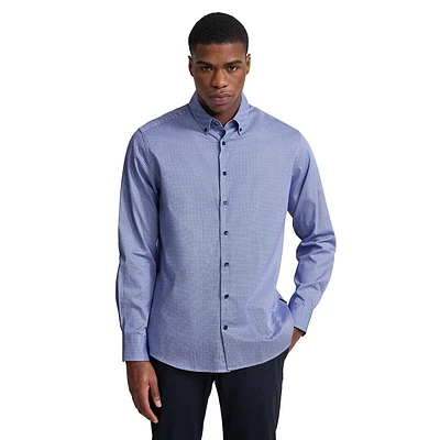 Slim-Fit Mini-Geo Print Easy-Care Shirt