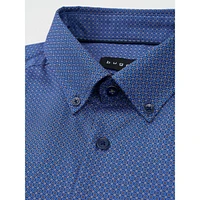 Slim-Fit Mini-Contrast Print Easy-Care Shirt