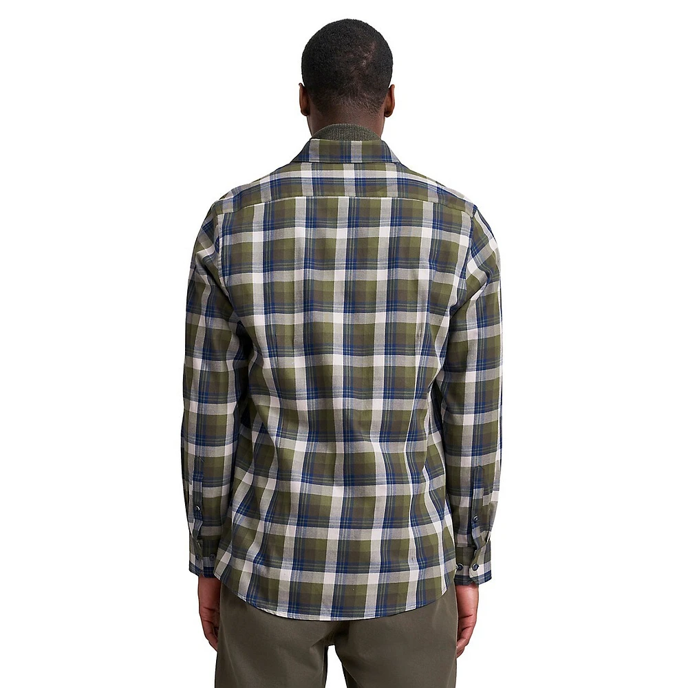 Modern-Fit Button-Down Plaid Shirt