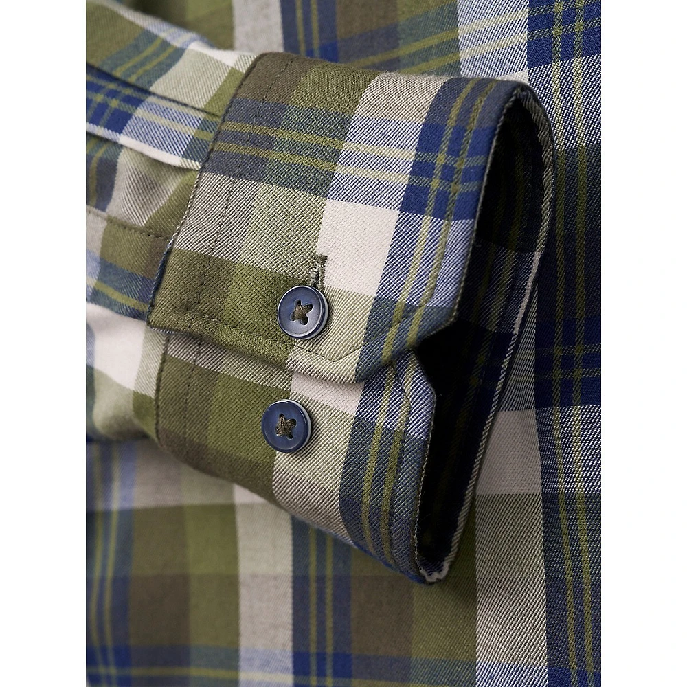 Modern-Fit Button-Down Plaid Shirt