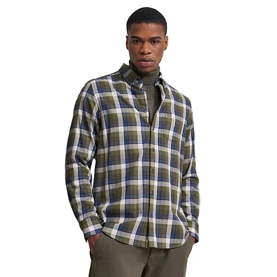 Modern-Fit Button-Down Plaid Shirt