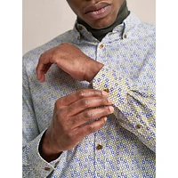 Modern-Fit Printed Oxford Shirt