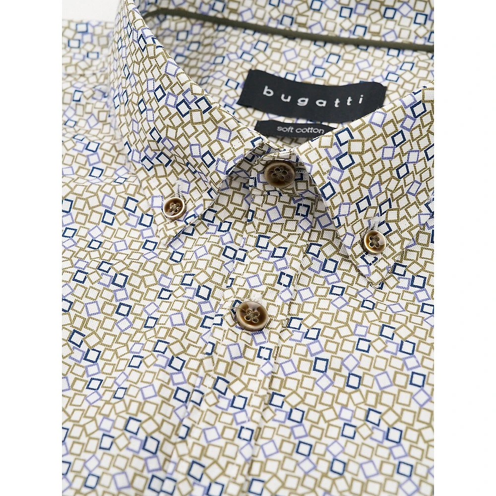 Modern-Fit Printed Oxford Shirt