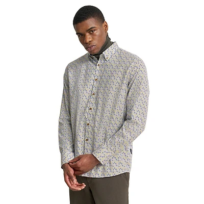 Modern-Fit Printed Oxford Shirt