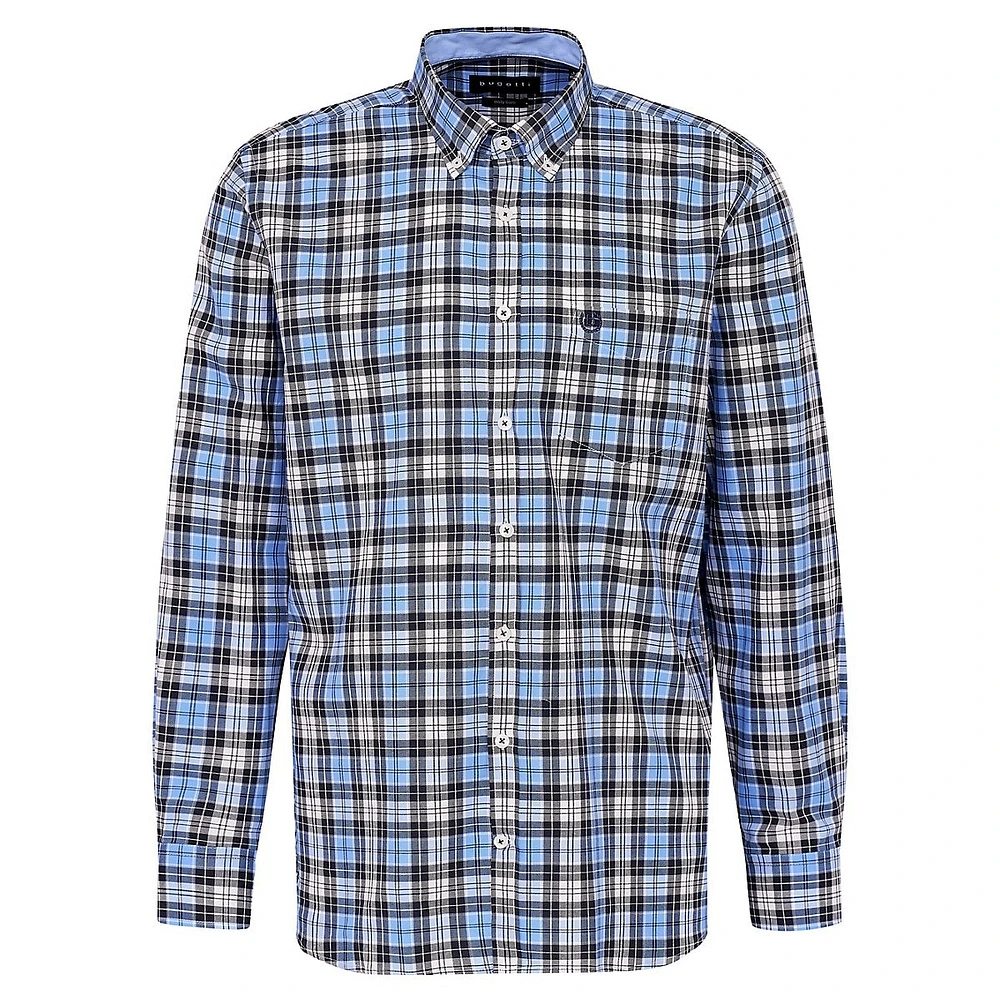 Button-Down Plaid Oxford Shirt