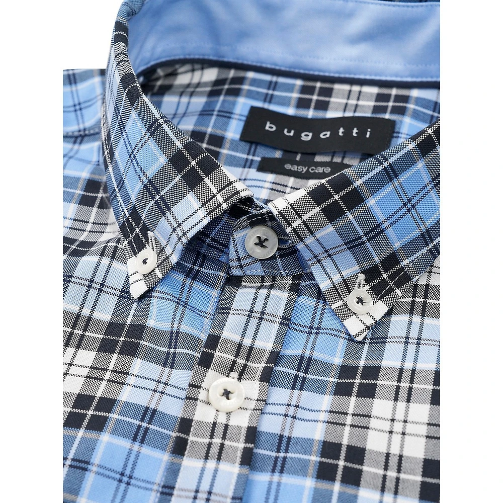 Chemise Oxford à carreaux boutonnée