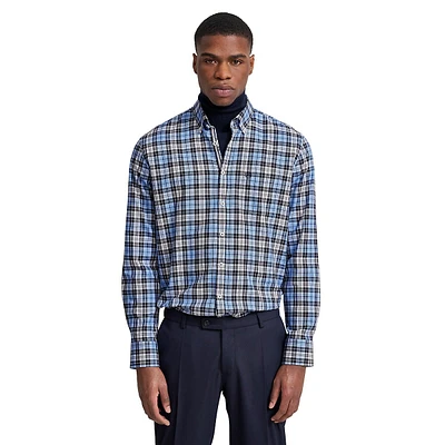 Chemise Oxford à carreaux boutonnée