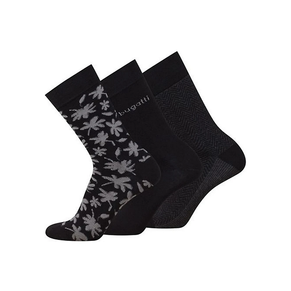 Mens 3-Pack Comfort-Top Crew Socks