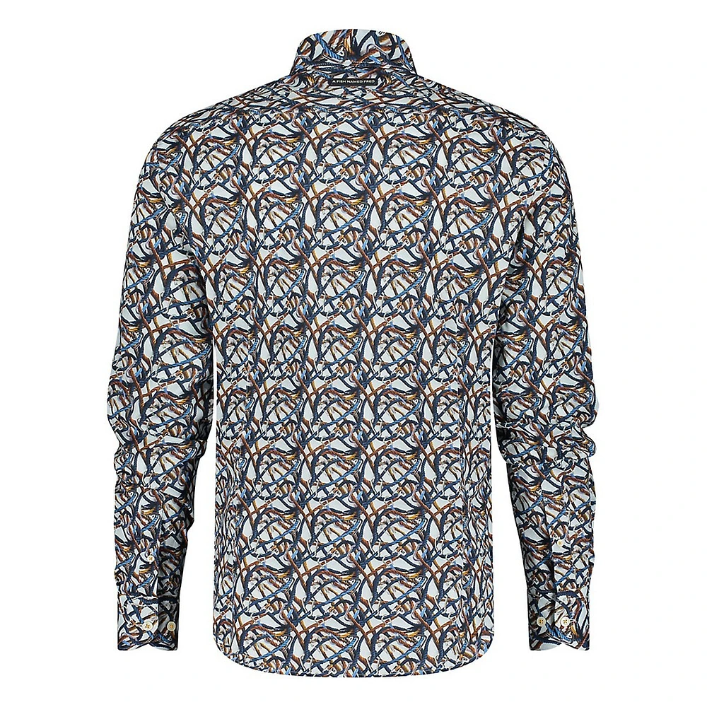 Carabiner Ropes Printed Stretch Shirt