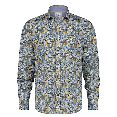 Fish Coral Printed Stretch Shirt