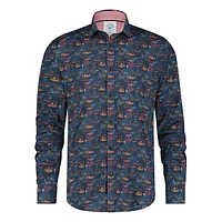 Fish Coral-Print Regular-Fit Shirt